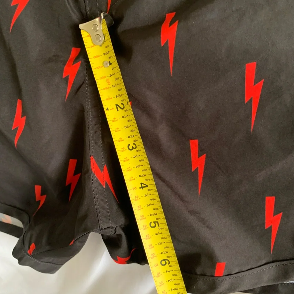 Neil Barrett Black Red Lightning Bolt Shorts Swim Trunks Men’s Small Short